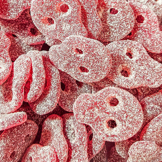 VEGAN FIZZY RED RASPBERRY SKULLS