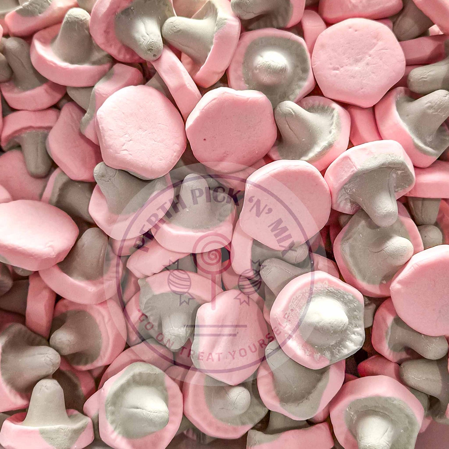 Raspberry Liquorice Foam Mushrooms