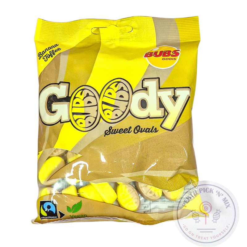 BUBS Mini Banana and Caramel Ovals 90g- BUBS Swedish Candy Online